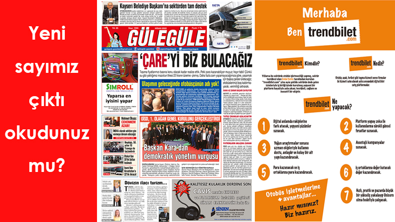 Gülegüle Gazetesi’nin 1085. Sayısı yayında